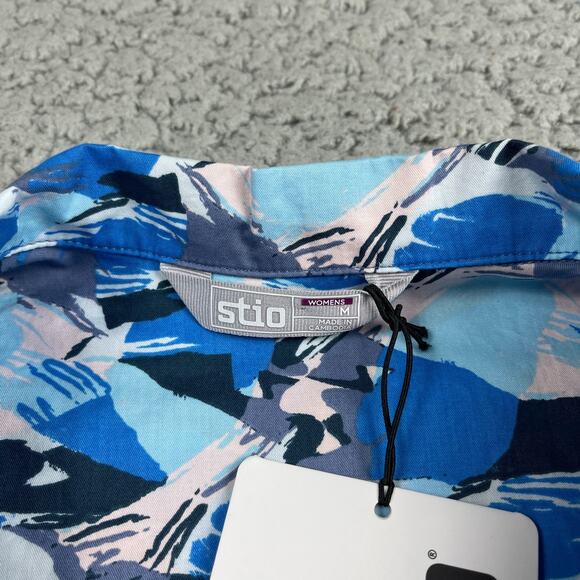 Stio Women’s Open Vista Brush Stroke Camo Medium Short Sleeve Button Up - Picture 2 of 7